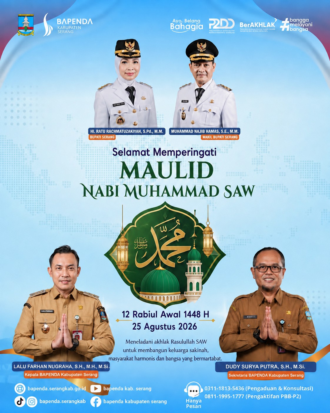 Bapenda Kabupaten Serang Mengucapkan Selamat Memperingati Maulid Nabi Muhammad SAW 1448 H