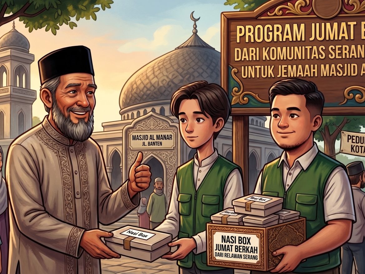 Partai Gerakan Rakyat DPD Kota Serang Bagikan Makanan